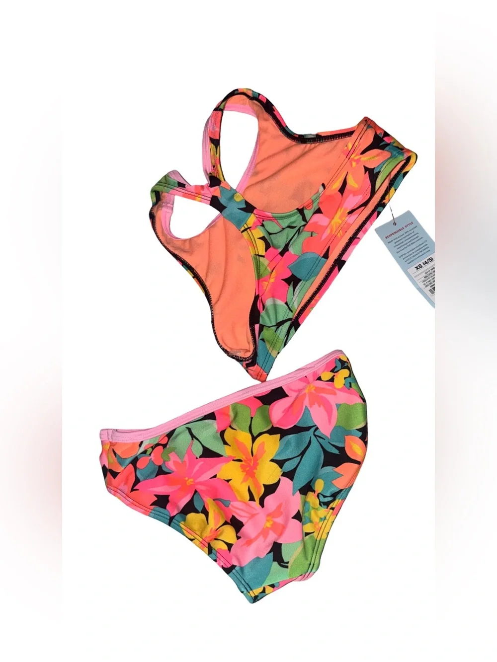 Girls' Island Vacay Floral Bikini Set Cat & Jack Size: XS (4-5) Little Girls NWT